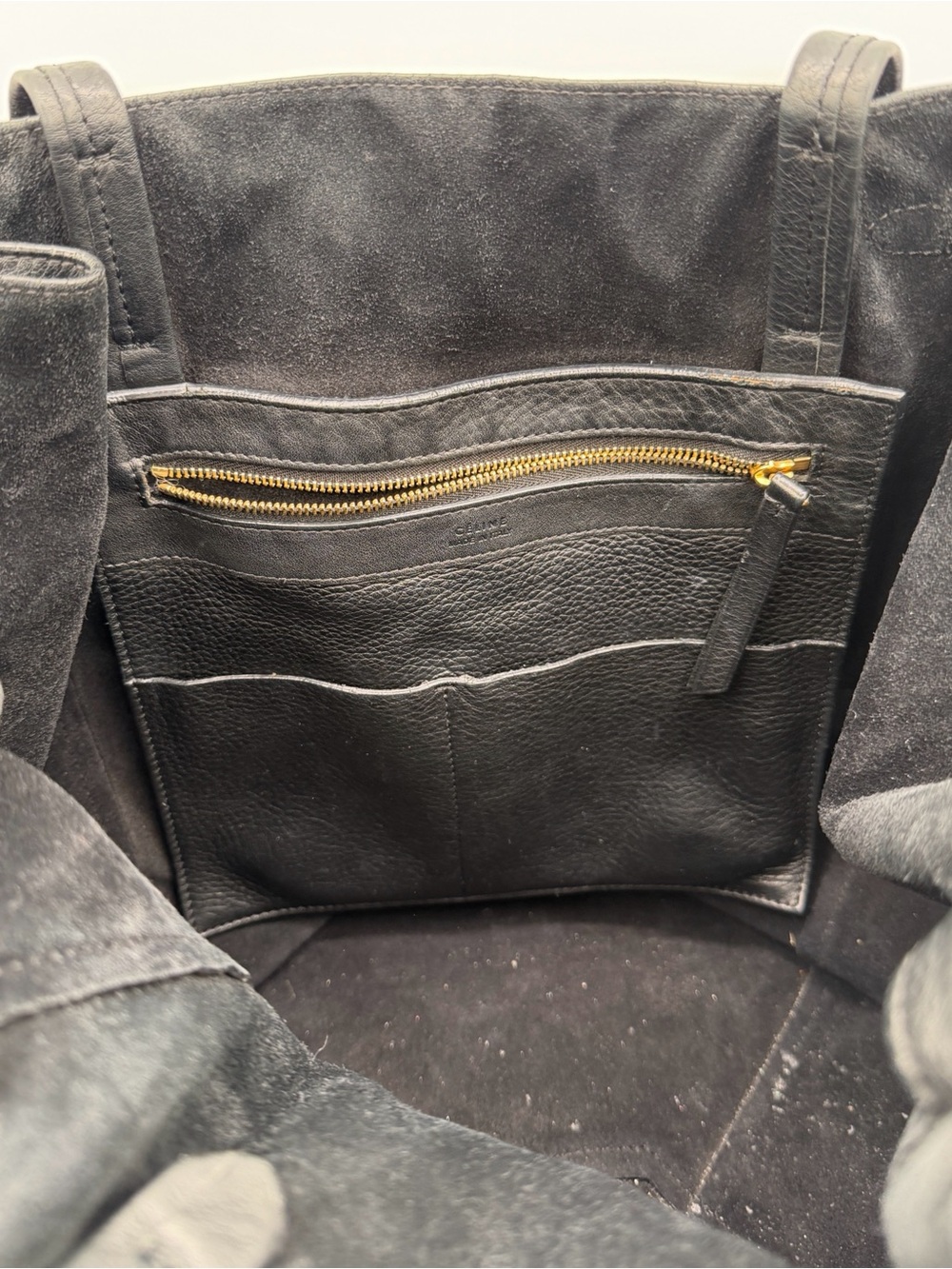 Celine Black Leather Cabas Phantom Belt Tote - Picture 8 of 11
